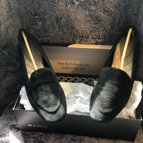 Birdies Women\'s Black Velvet Loafers